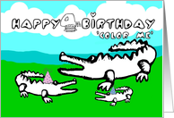 Color Me Collection Happy 4th Birthday from the alligator family! card