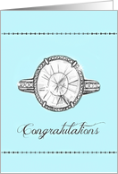 Congratulations doodled engagement ring! card