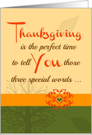Thanksgiving ’Three special words!’ Collection for your favorite adult card