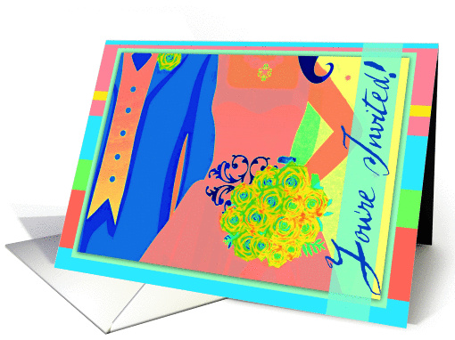 Wedding Invitation, You're invited, in tropical colors! card (878543)
