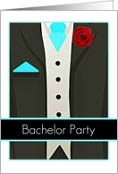 Bachelor Party Invite, elegant collection, tuxedo! card