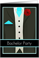 Bachelor Party Invite, elegant collection, tuxedo! card