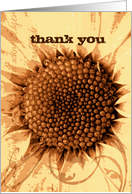 Thank you, vintage, shabby chic sunflower, blank card