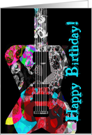 Happy Birthday to a guitar fan or player, you rock cool guitar! card