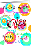 Happy Birthday Aries sign zodiac characteristics! card