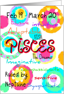 Happy Birthday Pisces sign zodiac characteristics! card