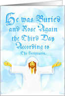 Spiritual, Corinthians 15:4, Jesus is risen heart shaped wounds! card