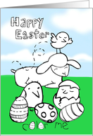 Happy Easter ’Color Me’ card sheep and chicks! card