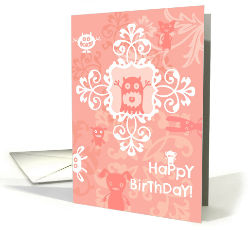 Happy Birthday wild and crazy girl, vintage floral,... (924984)