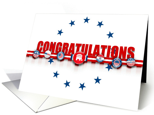 CONGRATULATIONS Republican, winning the vote/election! card (924996)