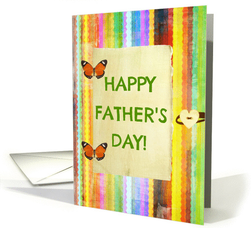 Happy Father's Day to Mom, journal-look with butterfly hinges! card