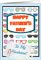 Happy Father’s Day Husband, to a cool guy, sunglasses! card