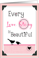 Congratulations on Your Engagement, ’Love Story’ on Pink! card