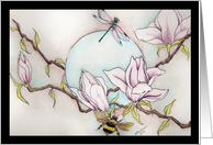Greetings by the Light of a Magnolia Blossom Moon card