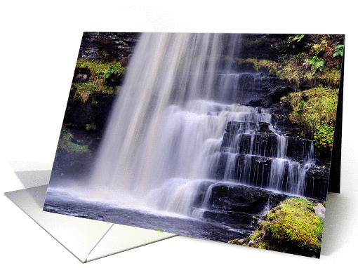 Colour dreamy waterfall - Uldale Force Cumbria blank card (873996)