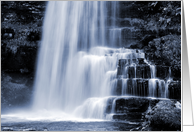 Blue tone dreamy waterfall - Uldale Force Cumbria blank inside card