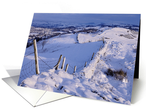 A Cumbrian Winter, snow covered wall - Blank card (876965)