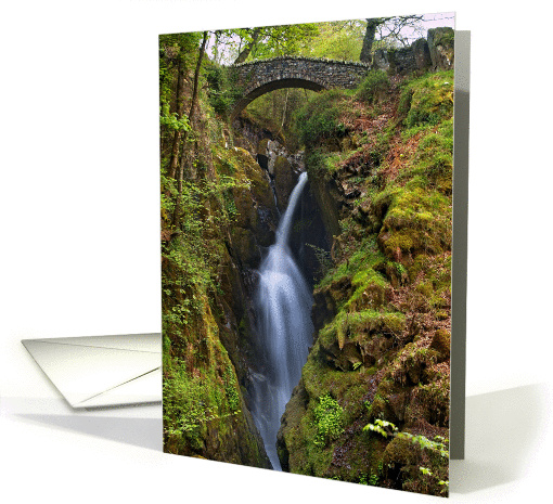 The Lake District - Aira Force, Waterfall - Blank card (877290)