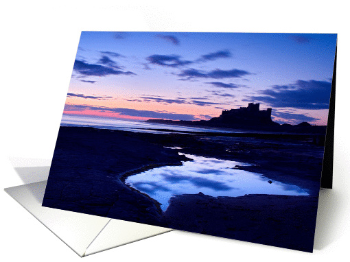 Bamburgh Castle pre dawn - Northumberland Coast - Blank card (877295)