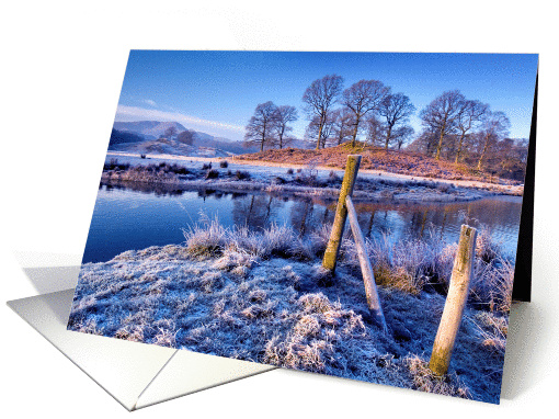 Frosty Morning, The Lake District, River Brathay - Blank card (877441)