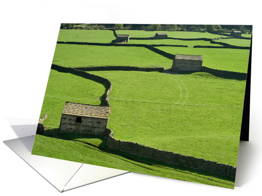 The Yorkshire Dales - Barns and walls - Gunnerside - Customisable card