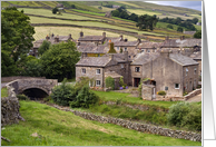 Thwaite, Swaledale, old village scene, The Yorkshire Dales - Blank card