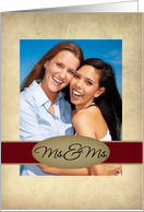 Ms. & Ms. Photo Card Wedding Invitation card