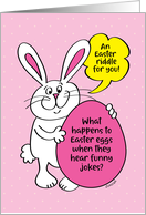 For Kids Easter Bunny Easter Riddle When Easter Eggs Hear Jokes card