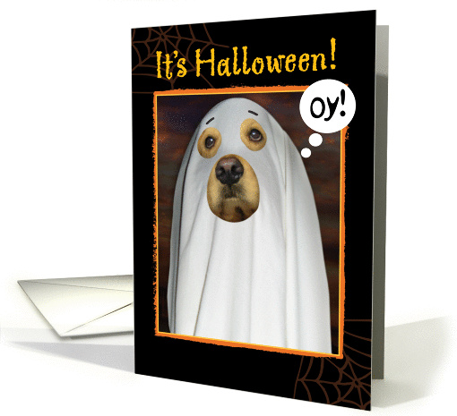 Halloween-Golden Retriever-Ghost With Sheet card (876050)