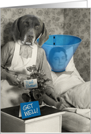 Funny-Get Well-Vintage-Dog-Nurse-Patient Card