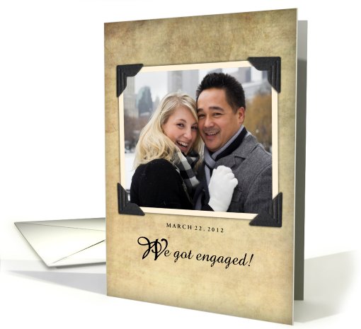 Vintage Insert Your Photo Engagement card (904622)