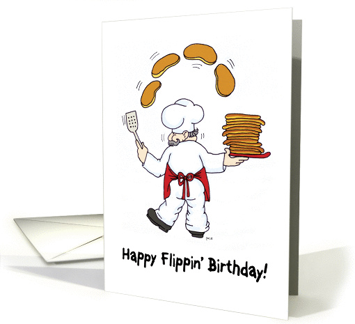 Cute-Funny-Pancake-Flippin-Chef-Birthday-Card card (913758)