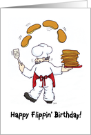 Cute-Funny-Pancake-Flippin-Chef-Birthday-Card card