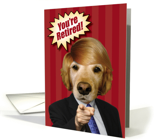 Golden Retriever You're Retired! Retirement card (935665)