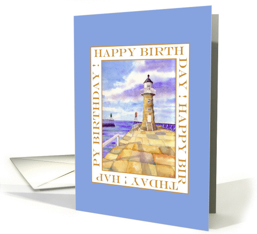 Whitby Lighthouse East Pier Birthday card (923317)