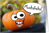 Funny Evil Laughing Pumpkin Halloween Card