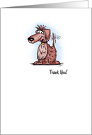 Cartoon Dog Thank You Pet Groomer card