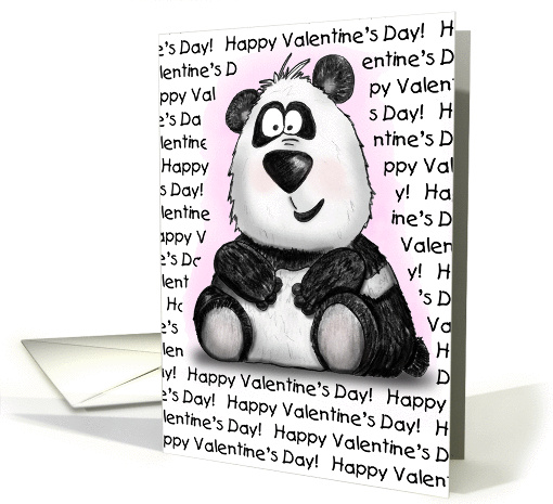 Think You're Beary Special Cute Cartoon Panda Valentine card (1359660)