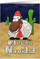 Fleece Navidad Cute Cartoon Sheep Christmas Card