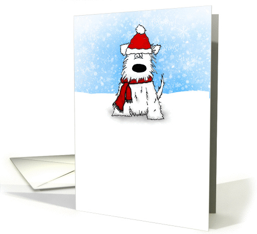 Little White Fluffy Dog Happy Holidays card (1459534)