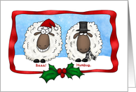Baaa Humbug Cartoon Sheep Christmas card