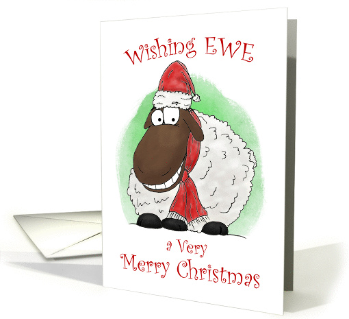 Cute Cartoon Sheep Very Merry Christmas card (1460368)