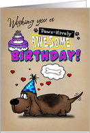 Basset Hound Awesome Birthday card