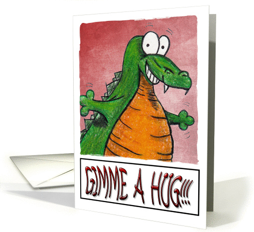 Get Well Hug Me Alligator card (896096)