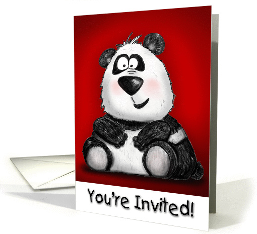 Cute Cartoon Panda Birthday Party Invitation card (904181)