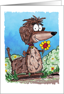 Thanks to Best Mom, Dachshund Digging up Flowers card