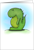 Cute Illustrated Cartoon Dinosaur I Love You Card