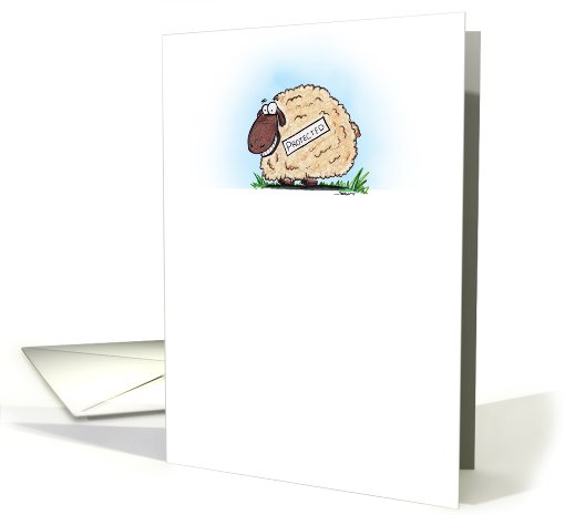 Protected Sheep Cartoon Blank card (929119)