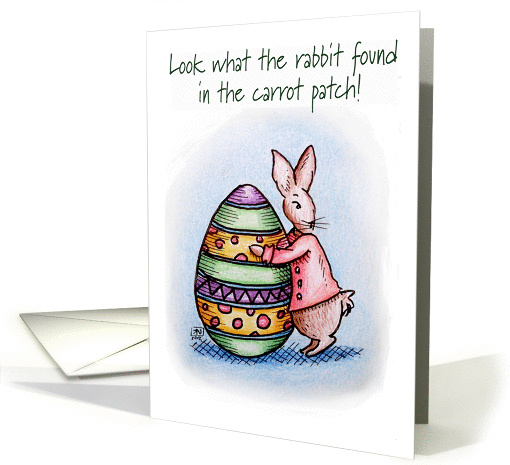 Easter bunny card Rabbit with Colorful Easter Egg card (910271)
