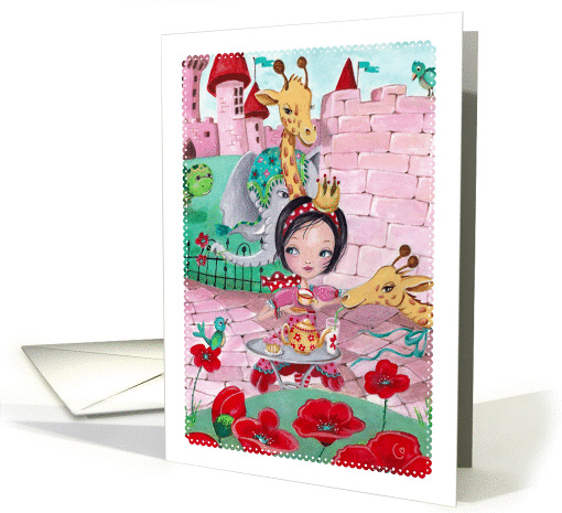 Happy Birthday - Princess drinking tea card (1163514)